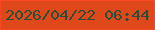 文字の大きさ：1、枠の色：fb4824、背景の色：df481a、文字の色：294f39 無料ブログパーツのブログ時計