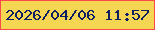 文字の大きさ：2、枠の色：fb484b、背景の色：f5d652、文字の色：0d1e61 無料ブログパーツのブログ時計