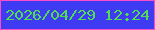 文字の大きさ：4、枠の色：fb4dc7、背景の色：3e3bf3、文字の色：51dd52 無料ブログパーツのブログ時計