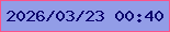 文字の大きさ：1、枠の色：fb5289、背景の色：929de7、文字の色：0c016e 無料ブログパーツのブログ時計