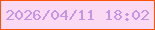 文字の大きさ：2、枠の色：fb5308、背景の色：fad9f3、文字の色：c594e2 無料ブログパーツのブログ時計
