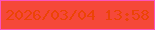 文字の大きさ：3、枠の色：fb53bc、背景の色：f54839、文字の色：ec4306 無料ブログパーツのブログ時計