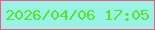 文字の大きさ：2、枠の色：fb5486、背景の色：98f3e5、文字の色：55e62b 無料ブログパーツのブログ時計