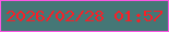 文字の大きさ：3、枠の色：fb57e4、背景の色：457776、文字の色：f72027 無料ブログパーツのブログ時計