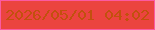 文字の大きさ：1、枠の色：fb5aa1、背景の色：eb443f、文字の色：c2500e 無料ブログパーツのブログ時計