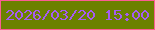 文字の大きさ：1、枠の色：fb5d94、背景の色：6b8100、文字の色：a55cf2 無料ブログパーツのブログ時計