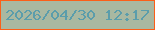 文字の大きさ：1、枠の色：fb5f19、背景の色：a9b8a1、文字の色：5b9dab 無料ブログパーツのブログ時計