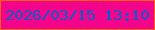 文字の大きさ：4、枠の色：fb600f、背景の色：f2058a、文字の色：105bca 無料ブログパーツのブログ時計