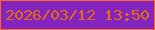文字の大きさ：2、枠の色：fb6625、背景の色：8224bd、文字の色：e46c0f 無料ブログパーツのブログ時計