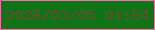 文字の大きさ：5、枠の色：fb6cae、背景の色：0f7416、文字の色：654d31 無料ブログパーツのブログ時計