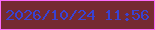 文字の大きさ：3、枠の色：fb6cf9、背景の色：752a31、文字の色：3942d4 無料ブログパーツのブログ時計