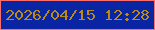 文字の大きさ：2、枠の色：fb6e6a、背景の色：0a25a3、文字の色：bb8a16 無料ブログパーツのブログ時計