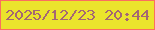 文字の大きさ：4、枠の色：fb6f5e、背景の色：ebe42c、文字の色：a46774 無料ブログパーツのブログ時計