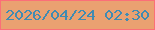 文字の大きさ：1、枠の色：fb6f78、背景の色：eaa171、文字の色：408bb2 無料ブログパーツのブログ時計