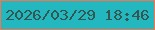 文字の大きさ：5、枠の色：fb724b、背景の色：23b8c0、文字の色：345750 無料ブログパーツのブログ時計