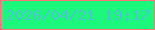 文字の大きさ：4、枠の色：fb747d、背景の色：1bf87c、文字の色：4cc5ce 無料ブログパーツのブログ時計