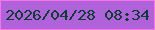 文字の大きさ：2、枠の色：fb74e7、背景の色：b062da、文字の色：0d3d31 無料ブログパーツのブログ時計