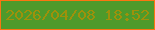 文字の大きさ：1、枠の色：fb7511、背景の色：4e9a2b、文字の色：9e910b 無料ブログパーツのブログ時計