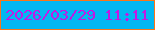 文字の大きさ：3、枠の色：fb7517、背景の色：03b7f1、文字の色：c219e4 無料ブログパーツのブログ時計