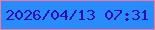 文字の大きさ：3、枠の色：fb7596、背景の色：298cfc、文字の色：320dad 無料ブログパーツのブログ時計