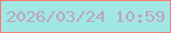 文字の大きさ：2、枠の色：fb7b73、背景の色：a1e7e5、文字の色：bda4b5 無料ブログパーツのブログ時計