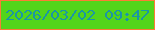 文字の大きさ：2、枠の色：fb7c36、背景の色：52d51b、文字の色：1a96a5 無料ブログパーツのブログ時計