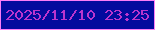 文字の大きさ：1、枠の色：fb7cf7、背景の色：040a9e、文字の色：bb35cd 無料ブログパーツのブログ時計