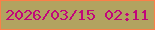 文字の大きさ：5、枠の色：fb7f48、背景の色：b2a360、文字の色：c1077a 無料ブログパーツのブログ時計