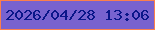 文字の大きさ：5、枠の色：fb7f4c、背景の色：7862cf、文字の色：0a1689 無料ブログパーツのブログ時計