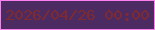 文字の大きさ：2、枠の色：fb7fef、背景の色：4b2b61、文字の色：7f2a30 無料ブログパーツのブログ時計