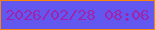 文字の大きさ：1、枠の色：fb8405、背景の色：6258ef、文字の色：a123ac 無料ブログパーツのブログ時計