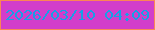 文字の大きさ：1、枠の色：fb8654、背景の色：d23eca、文字の色：179fe6 無料ブログパーツのブログ時計
