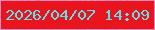 文字の大きさ：2、枠の色：fb86bf、背景の色：e8151f、文字の色：61e0eb 無料ブログパーツのブログ時計
