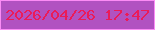 文字の大きさ：5、枠の色：fb8cf5、背景の色：b152c1、文字の色：eb1b59 無料ブログパーツのブログ時計