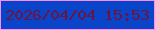 文字の大きさ：5、枠の色：fb8cfa、背景の色：0a44c8、文字の色：6a1441 無料ブログパーツのブログ時計