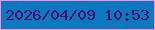 文字の大きさ：5、枠の色：fb8cfe、背景の色：0a79c0、文字の色：540977 無料ブログパーツのブログ時計