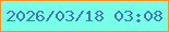 文字の大きさ：5、枠の色：fb8e1d、背景の色：78ffe8、文字の色：4375b1 無料ブログパーツのブログ時計