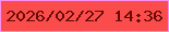 文字の大きさ：2、枠の色：fb8eee、背景の色：fa4c4b、文字の色：650c07 無料ブログパーツのブログ時計