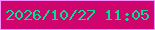 文字の大きさ：2、枠の色：fb8efa、背景の色：cf056d、文字の色：04e192 無料ブログパーツのブログ時計