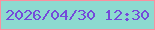 文字の大きさ：2、枠の色：fb909f、背景の色：8ddad0、文字の色：744ada 無料ブログパーツのブログ時計