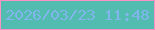 文字の大きさ：2、枠の色：fb92c1、背景の色：53bcb0、文字の色：81b6ec 無料ブログパーツのブログ時計