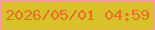 文字の大きさ：3、枠の色：fb95b5、背景の色：d9c129、文字の色：e66e26 無料ブログパーツのブログ時計