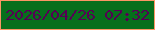 文字の大きさ：4、枠の色：fb9665、背景の色：076f1c、文字の色：560054 無料ブログパーツのブログ時計
