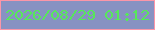 文字の大きさ：5、枠の色：fb96a8、背景の色：8792c2、文字の色：57e85a 無料ブログパーツのブログ時計