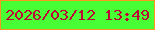 文字の大きさ：5、枠の色：fb971e、背景の色：47ff34、文字の色：be0636 無料ブログパーツのブログ時計