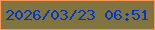 文字の大きさ：5、枠の色：fb9859、背景の色：80753e、文字の色：0235ca 無料ブログパーツのブログ時計