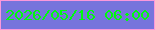 文字の大きさ：3、枠の色：fb98db、背景の色：7774dc、文字の色：00fb0e 無料ブログパーツのブログ時計