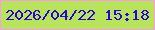 文字の大きさ：1、枠の色：fb98f5、背景の色：b7e459、文字の色：2e03db 無料ブログパーツのブログ時計