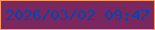 文字の大きさ：2、枠の色：fb9966、背景の色：7a265f、文字の色：0346ae 無料ブログパーツのブログ時計