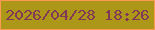 文字の大きさ：3、枠の色：fb9b53、背景の色：ad9719、文字の色：823857 無料ブログパーツのブログ時計